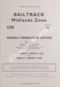 Book cover of Weekly Operating Notice containing Temporary Speed Restrictions, Engineering Arrangements, Signalling & Permanent Way Alterations, General Instructions and Notices, 7 to 13 March 1998 by Railtrack Midlands